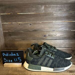 Mens Adidas NMD R1 Night Cargo Olive Green Athletic Running Sneakers Size 11.5 M